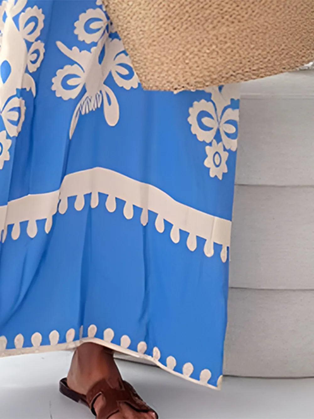 Printed Spaghetti Strap Sleeveless Maxi Dress - Which Mark
