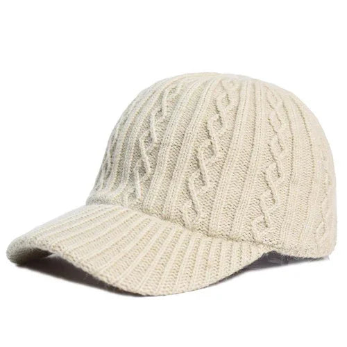 Knitting Wool Baseball Cap Korean Warm Solid Color Light Plate Peaked - Which Mark