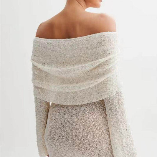 25 Edition – Off-Shoulder Knit Bodycon Dress - Which Mark