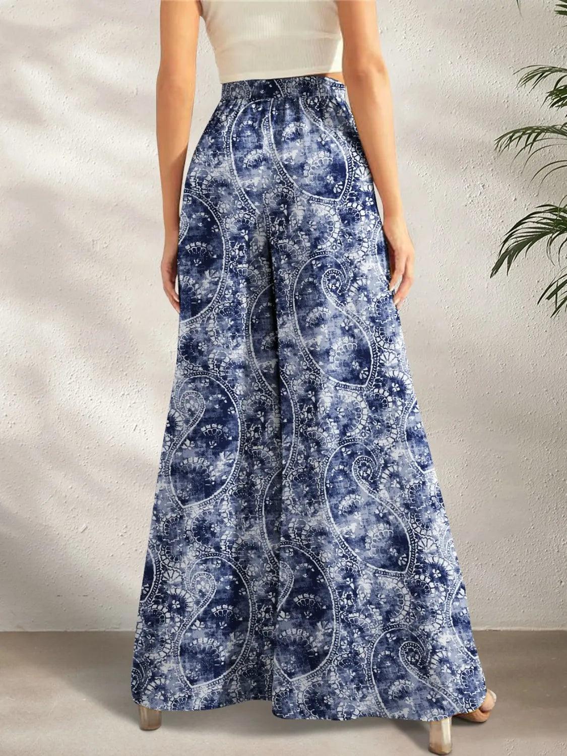 Printed Wide Leg Pants - Which Mark