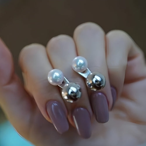 Pearl And Small Gold Ball Combined With Gold Earrings - Which Mark
