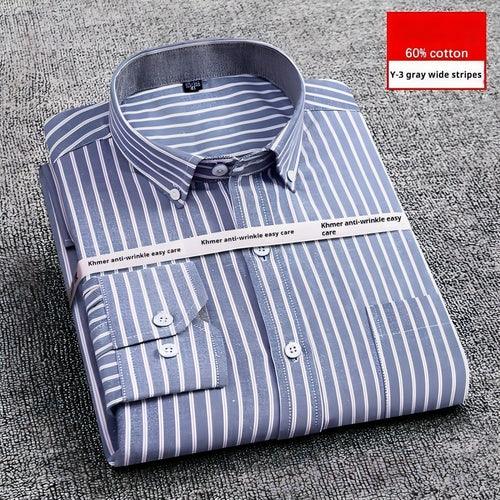 Men's Purified Cotton Long Sleeve DressShirt Anti-wrinkle Heartless - Which Mark