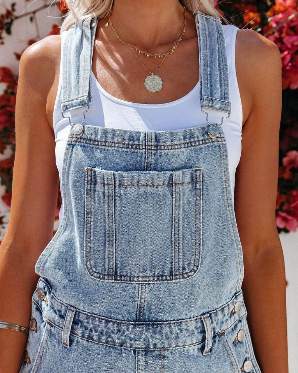 A.1 Denim Women's Jumpsuit With Shoulder Straps - Which Mark