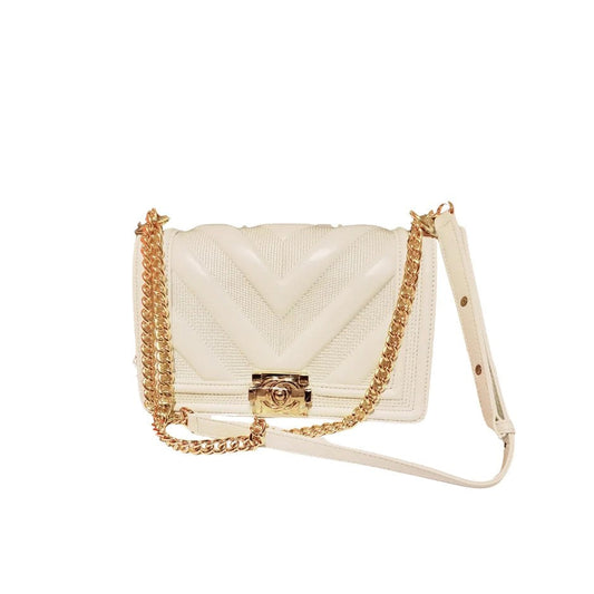 Luxury Chevron Quilted Flap Bag - Which Mark