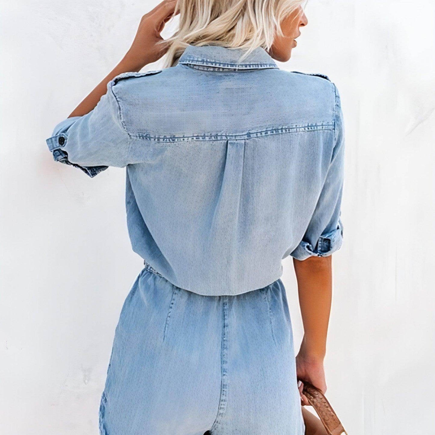 Loose Shirt Long-sleeved Jumpsuit - Which Mark