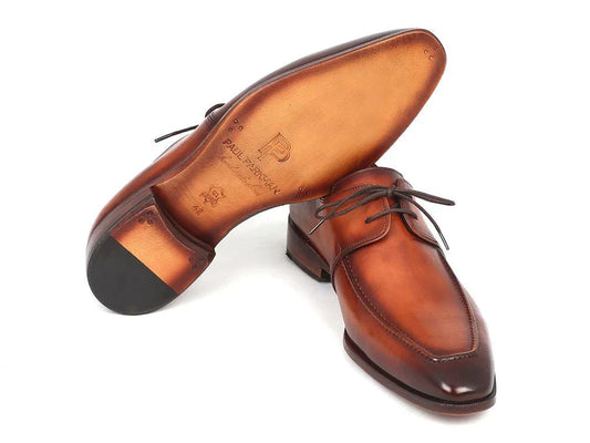 Paul Parkman Brown Leather Apron Derby Shoes For Men (ID#33SX92) - Which Mark