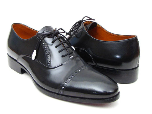 Paul Parkman Captoe Oxfords Black Dress Shoes (ID#78RG61) - Which Mark