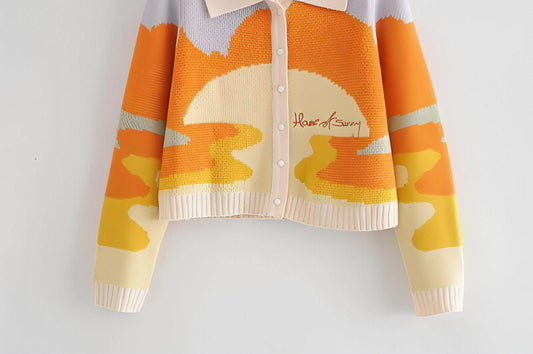 Retro sweater cardigan women knitwear - Which Mark