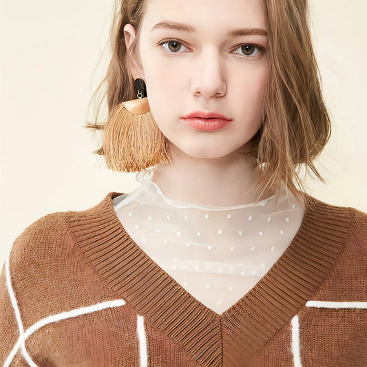 Spring new pattern check V-neck short sweater women - Which Mark