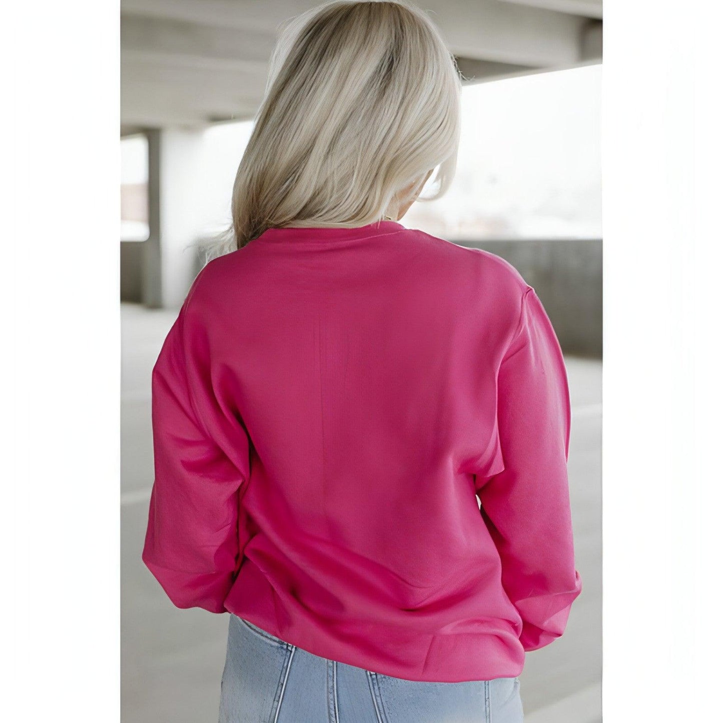 A1. Round Neck Long Sleeve Top Women's Loose Printed Sweater - Which Mark