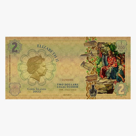 2022 Cook Islands BRAVERY Threads of Light 24k Gold Note - Which Mark