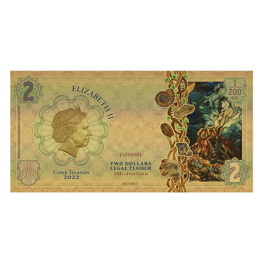 2022 Cook Islands SOUL Threads of Light 24k Gold Note - Which Mark