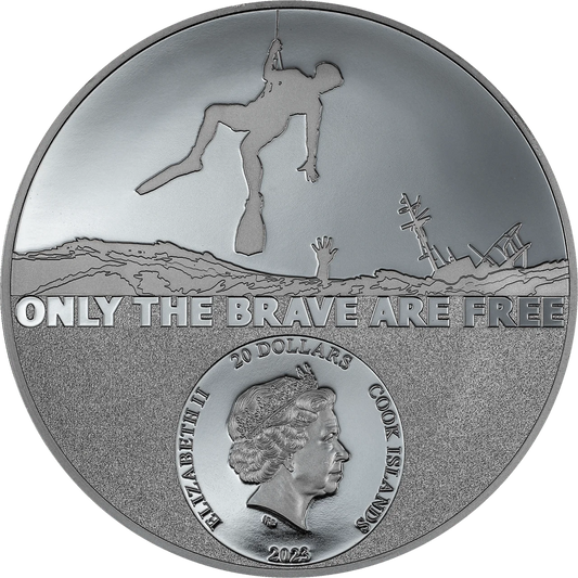 3 oz Silver COAST GUARD Real Heroes Coin 2023 Cook Islands - Which Mark