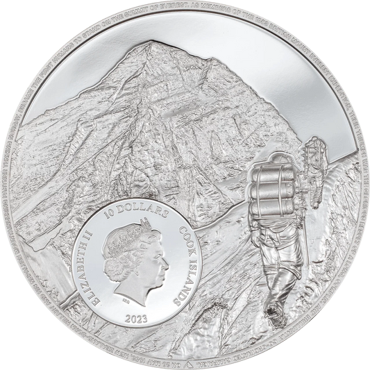 2 oz Silver MOUNT EVEREST First Ascent Coin 2023 Cook Islands - Which Mark