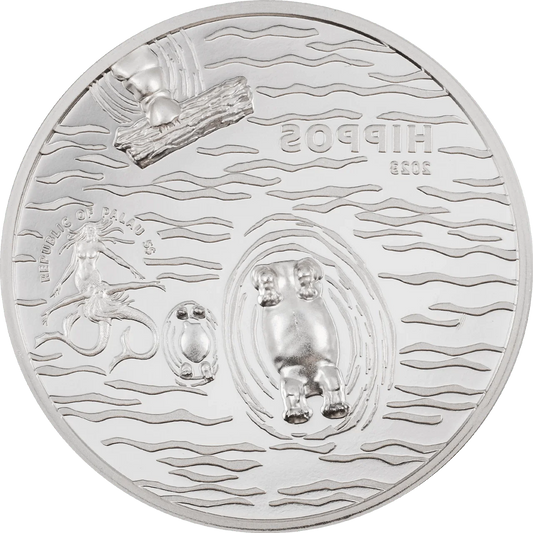 1 oz Silver HIPPOS Split Views Coin 2023 Palau - Which Mark