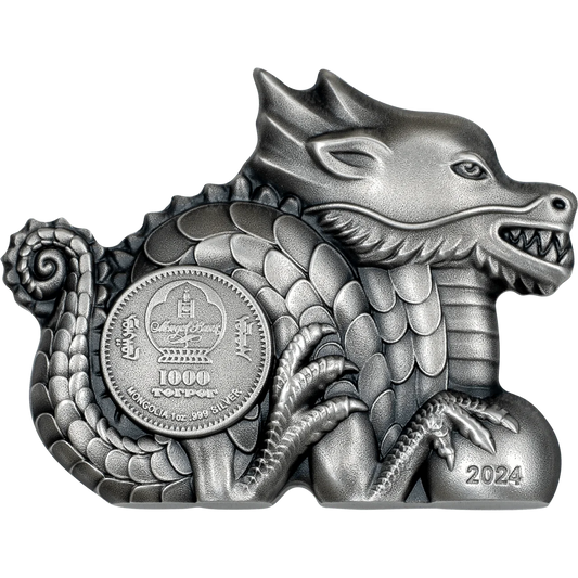 1 oz Silver GREAT SILVER DRAGON Coin 2024 Mongolia - Which Mark