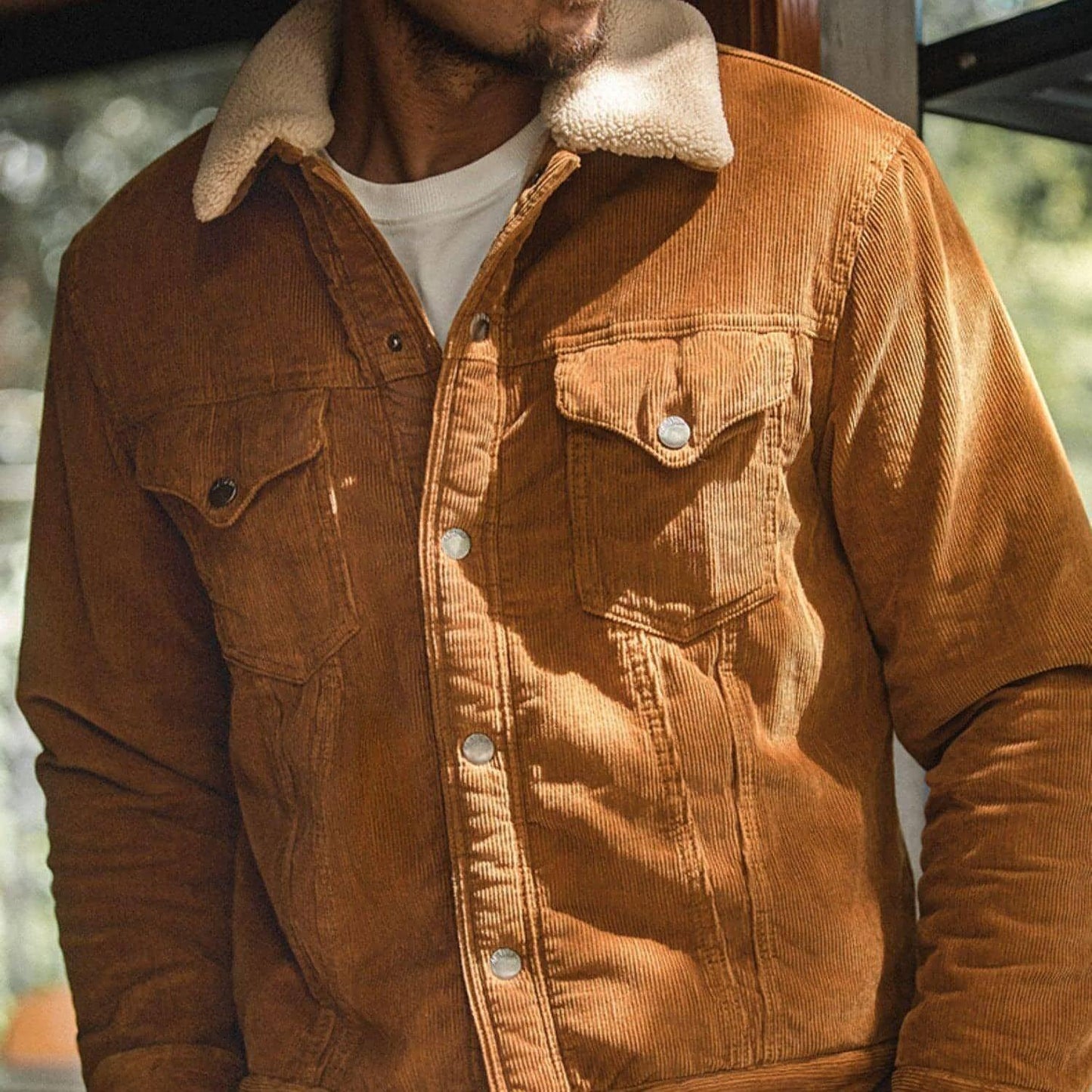 Men Retro Corduroy Lapel Jacket - Which Mark