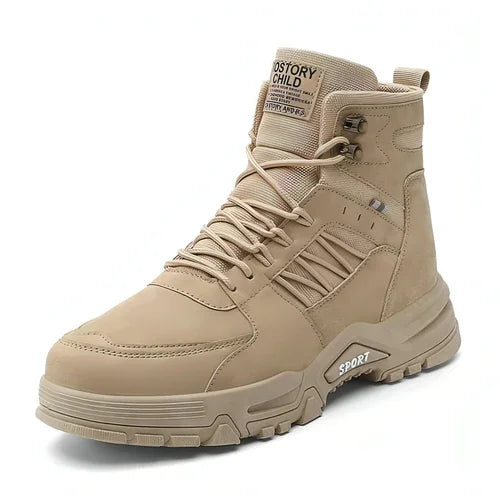 Men's High Top Men's Autumn And Winter Leather Work Shoes - Which Mark