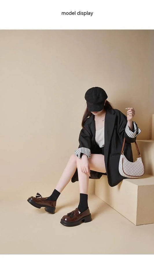 Ladies Tassel Japanese Leisure Small Leather Shoes Women - Which Mark