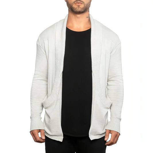 Solid Color Cardigan Sweater With Pockets Casual Men's Long-sleeved - Which Mark