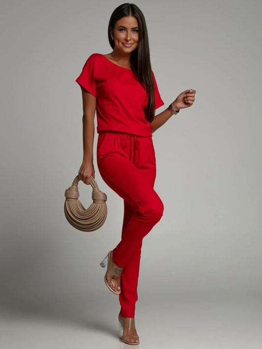 Red jumpsuit with bow 2950 - Which Mark