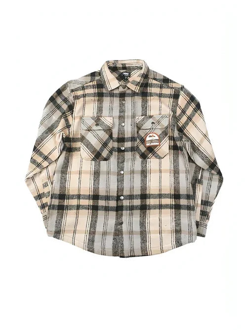 Retro Street Lightning Flame Loose DressShirt Men - Which Mark