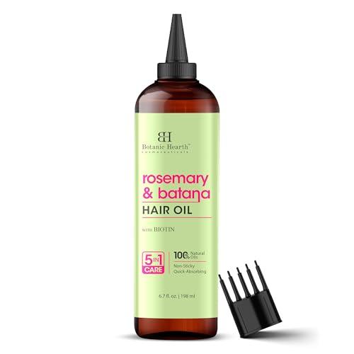 Botanic Hearth 100% Pure Rosemary Oil For Hair Growth (6.7 fl oz) Infused With Biotin, Jojoba & Castor Oil | Hair strengthening Treatment | Nourishing & Volumizing | Non GMO Verified - Which Mark