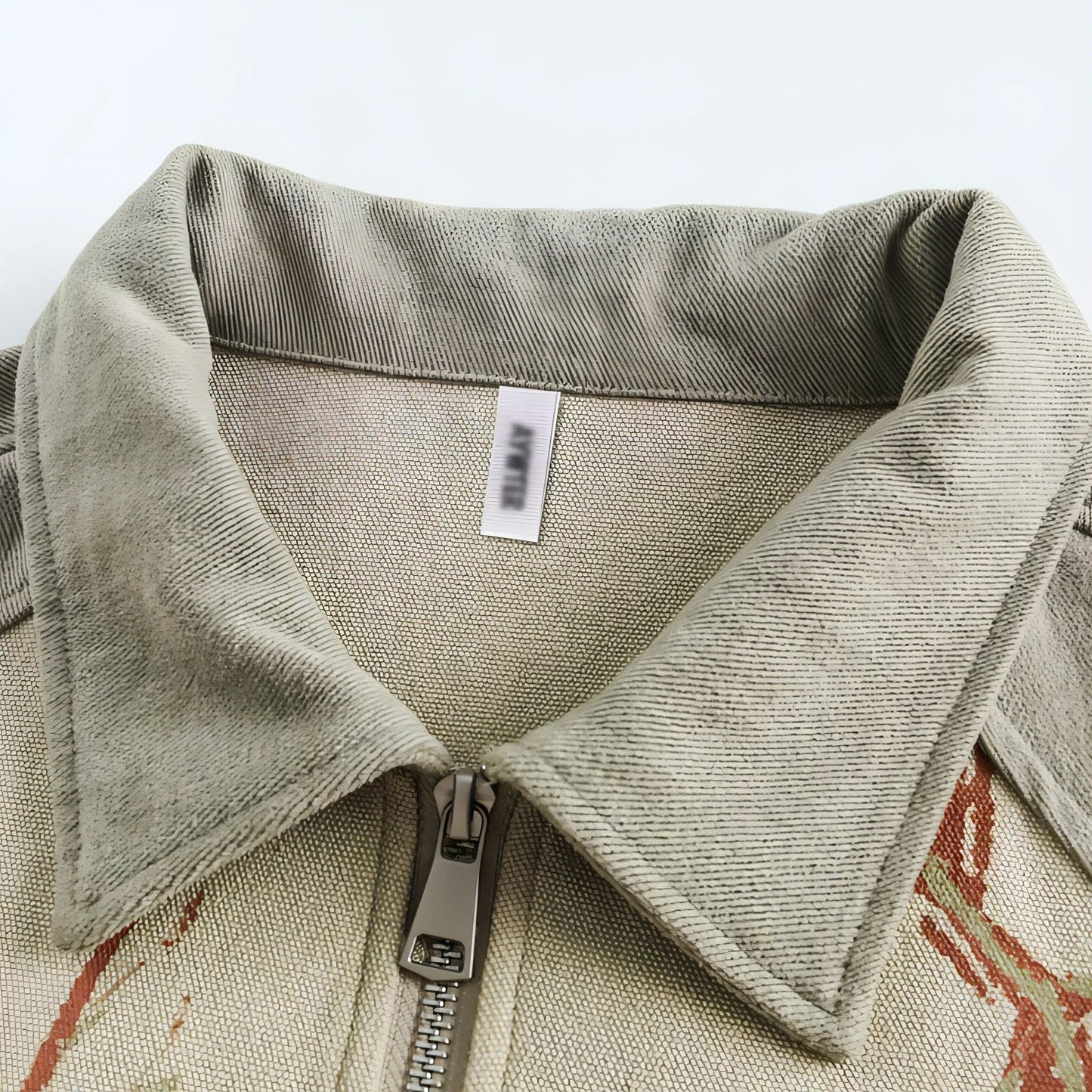 Cultural Graffiti Oil Painting Patterned Denim Jacket Men - Which Mark