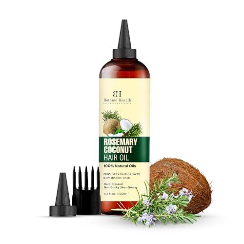 Botanic Hearth 100% Pure Rosemary Oil For Hair Growth (6.7 fl oz) Infused With Biotin, Jojoba & Castor Oil | Hair strengthening Treatment | Nourishing & Volumizing | Non GMO Verified - Which Mark