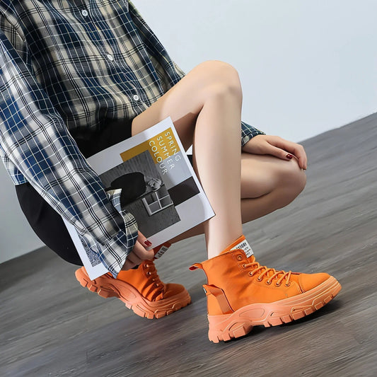 Short boots girls youth students thick soled - Which Mark