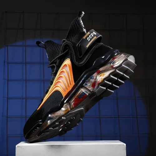 Men's Shoes High Top Shoes Thick Soled Breathable Basketball Shoes - Which Mark