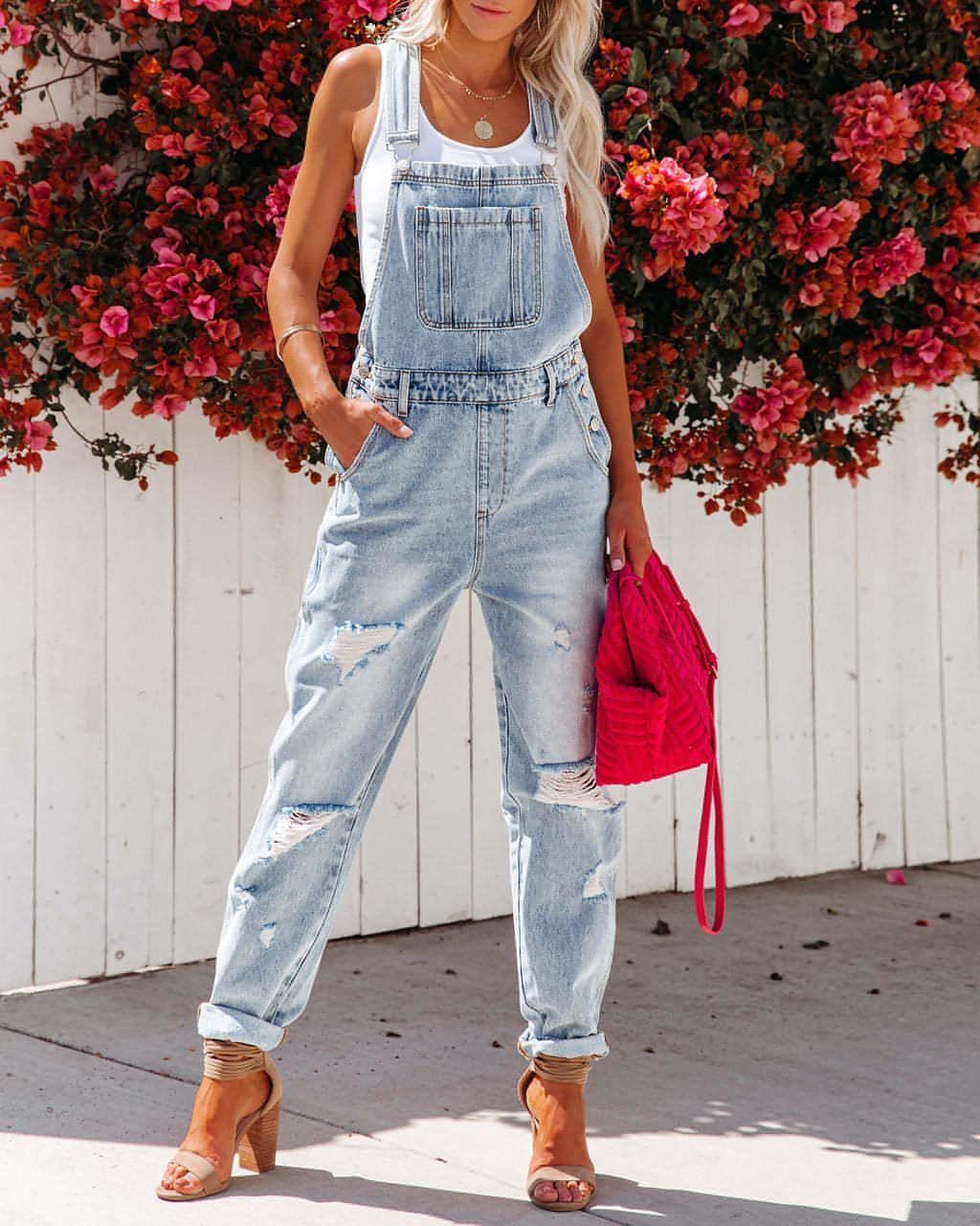 A.1 Denim Women's Jumpsuit With Shoulder Straps - Which Mark