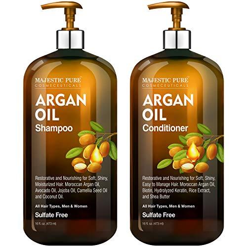 MAJESTIC PURE Biotin Shampoo and Conditioner Set with DHT Blocker Complex - Hydrating, Nourishing & Supporting Healthy Hair, Sulfate Free, for Men & Women - 16 fl oz each Climate Pledge Friendly - Which Mark