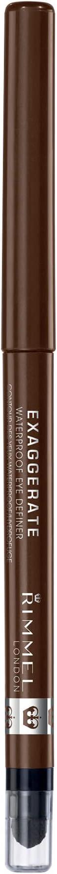 Rimmel London - Exaggerate Waterproof Eye Definer, built-in smudger & sharpener, creamy matte finish, Up to 10H, long-lasting, 100% Cruelty-Free, Rich Brown - 212 (Uncarded) - Which Mark