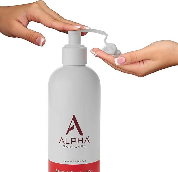 Alpha Skin Care Revitalizing Body Lotion, 12% Glycolic AHA, Daily Moisturizer, Hydrates & Exfoliates, Anti-Aging, 12 Oz - Which Mark