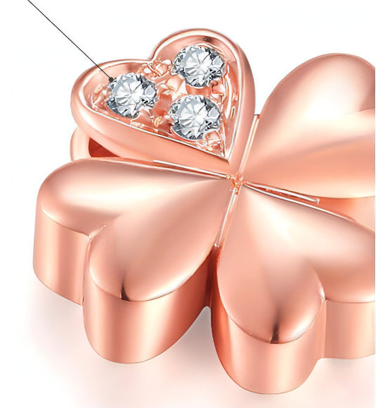 Rose Gold Clover Diamond Pendant Necklace - Which Mark