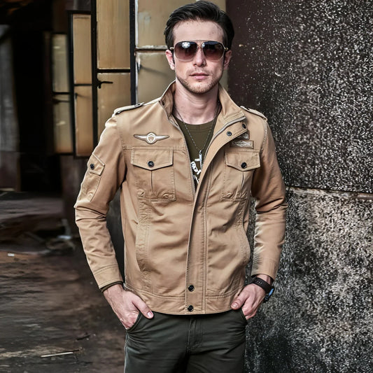 Tough Guy Washed Cotton Motorcycle Jacket Men - Which Mark