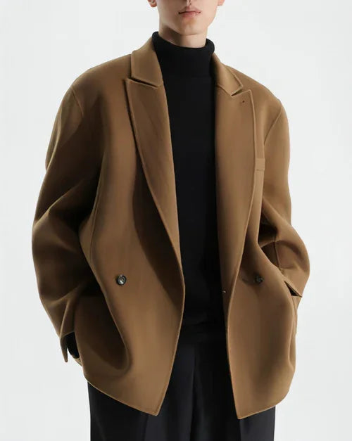 Gun Collar Double-faced Woolen Goods Woolen Suit Wool Coat For Men - Which Mark