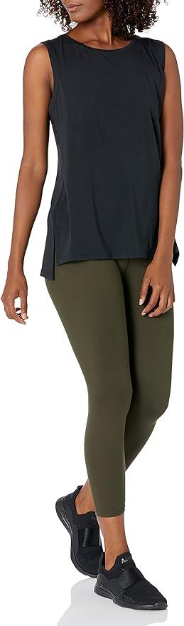 Amazon Essentials Womens Soft Pima Cotton Stretch Full Coverage Yoga Sleeveless Tank - Which Mark