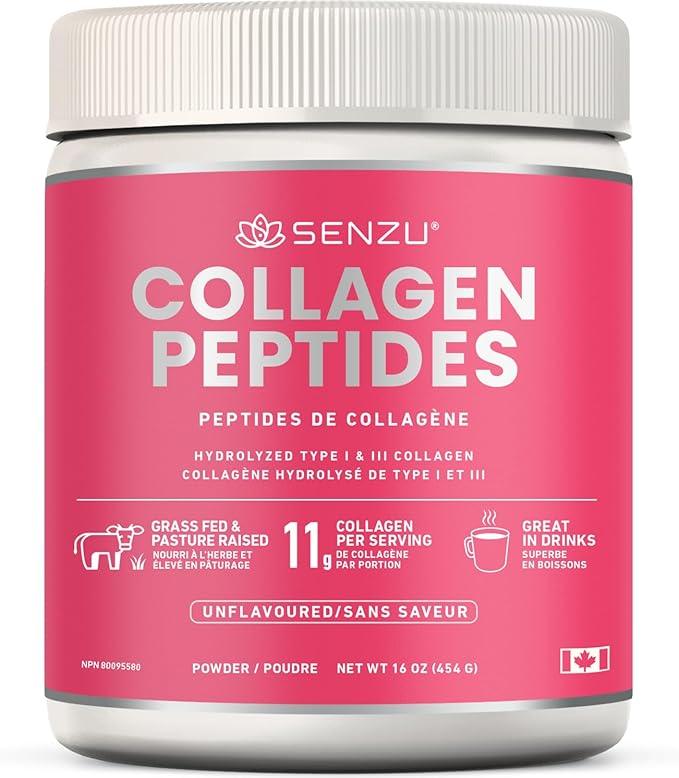 Premium Quick Dissolve Collagen Peptides Protein Powder For Healthy Hair, Skin, Nails, Joints - Hydrolyzed For Better Absorption | Made in Canada, Grass Fed, Keto, Kosher & Halal Certified - Non GMO, Gluten Free (454g / 16 oz) - Which Mark
