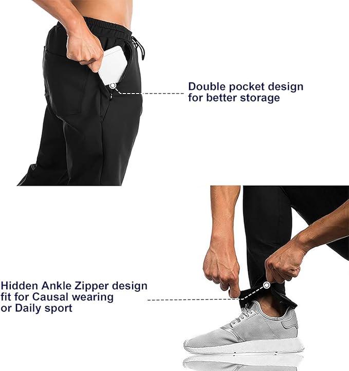 BROKIG Mens Jogger Sport Pants, Casual Gym Workout Sweatpants with Double Pockets - Which Mark