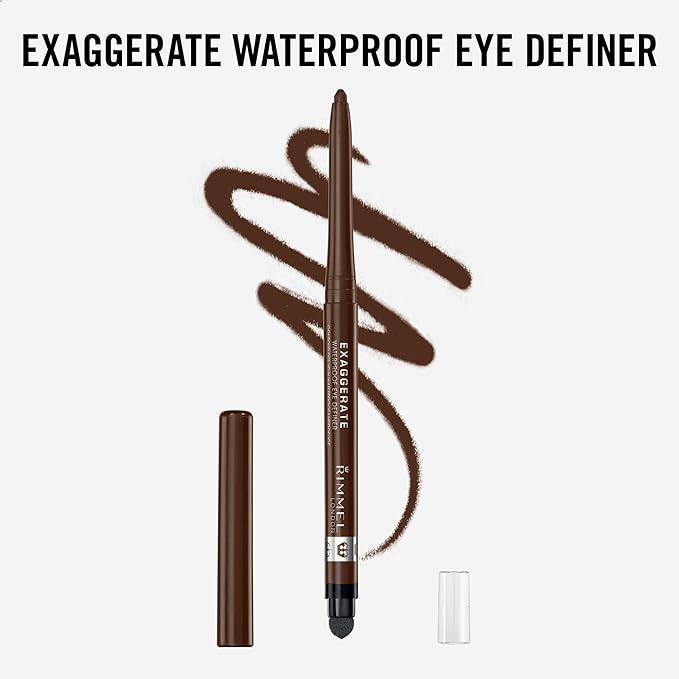 Rimmel London - Exaggerate Waterproof Eye Definer, built-in smudger & sharpener, creamy matte finish, Up to 10H, long-lasting, 100% Cruelty-Free, Rich Brown - 212 (Uncarded) - Which Mark