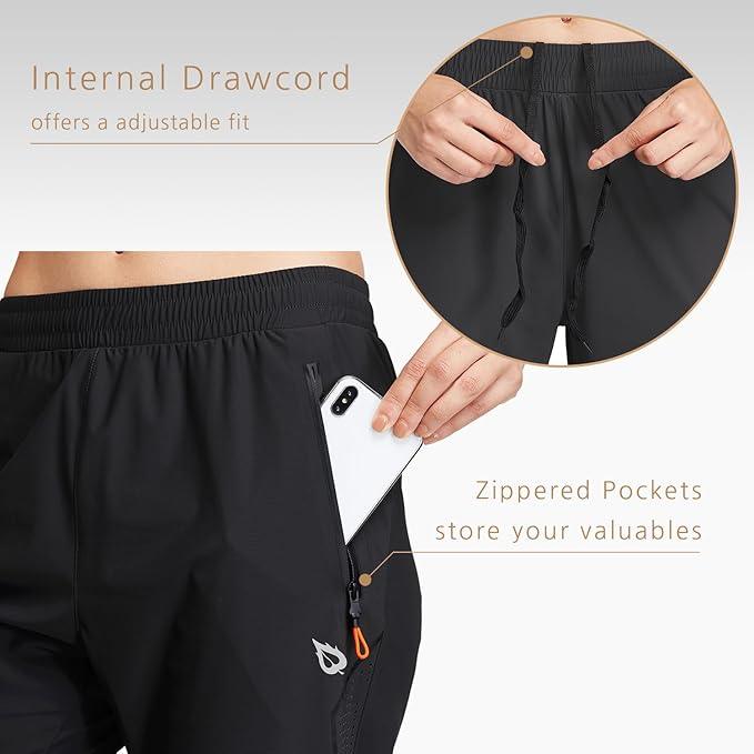 baleaf Joggers for Women Hiking Jogging Pants Track Sweatpants Scrubs Pants for Women with Zipper Pockets - Which Mark