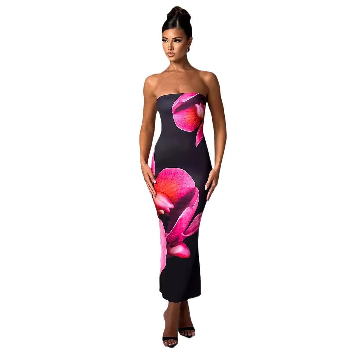 25 Edition – Backless Floral Draped Tube Maxi Dress (NICHE) - Which Mark