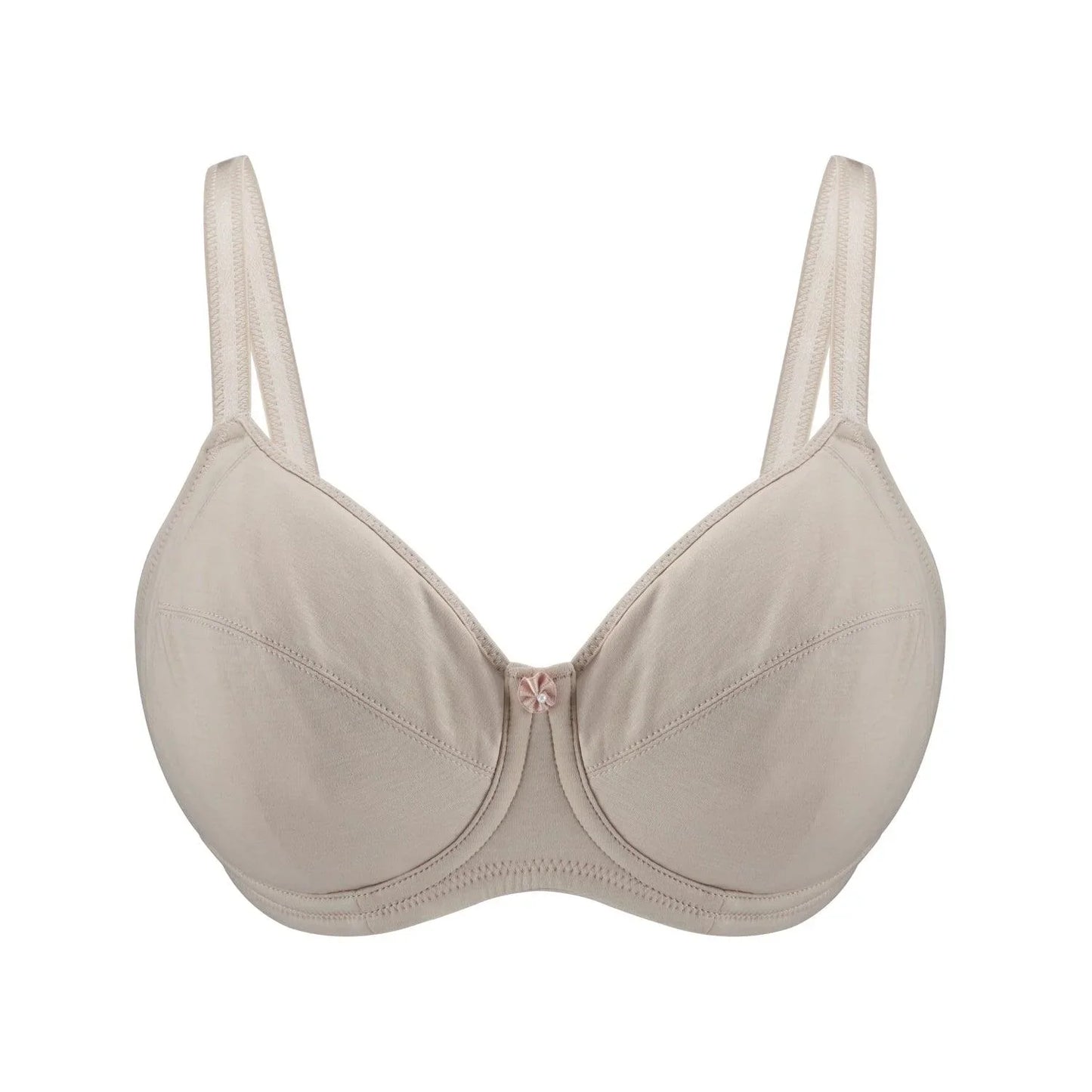 Ivory-Underwired Silk & Organic Cotton Full Cup Bra with removable - Which Mark