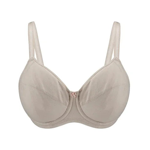 Ivory-Underwired Silk & Organic Cotton Full Cup Bra with removable - Which Mark
