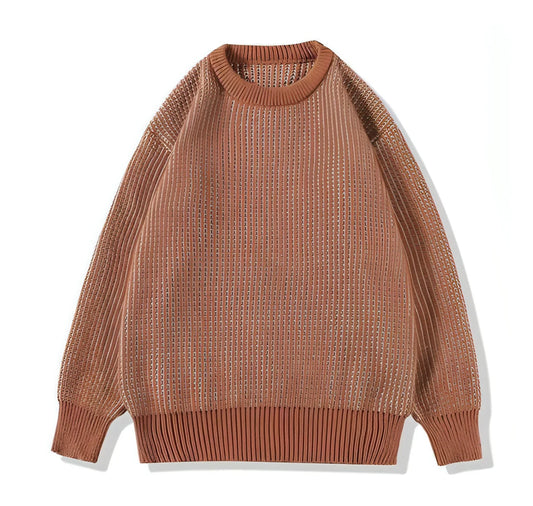 Round Neck Striped Sweater For Men - Which Mark