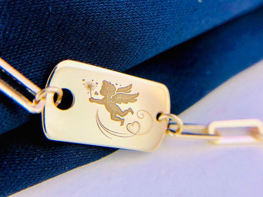 18k gold angel clavicle chain - Which Mark