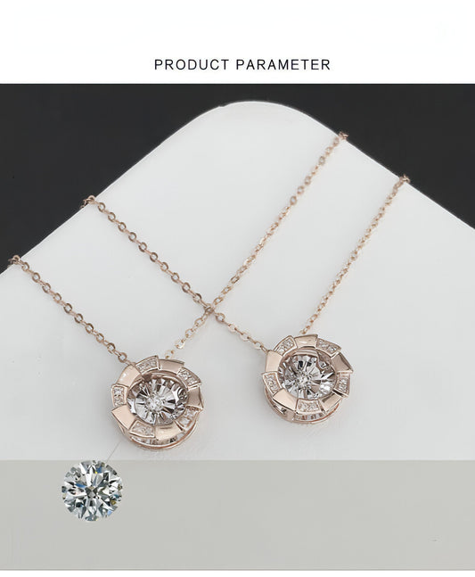 Rose Gold Pulsatile Heart Diamond Pendant Clavicle Chain - Which Mark