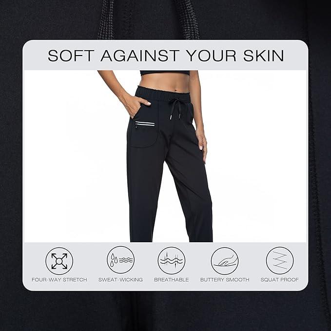 Haowind Joggers for Women with Pockets Elastic Waist Workout Sport Gym Pants Comfy Lounge Yoga Running Pants - Which Mark